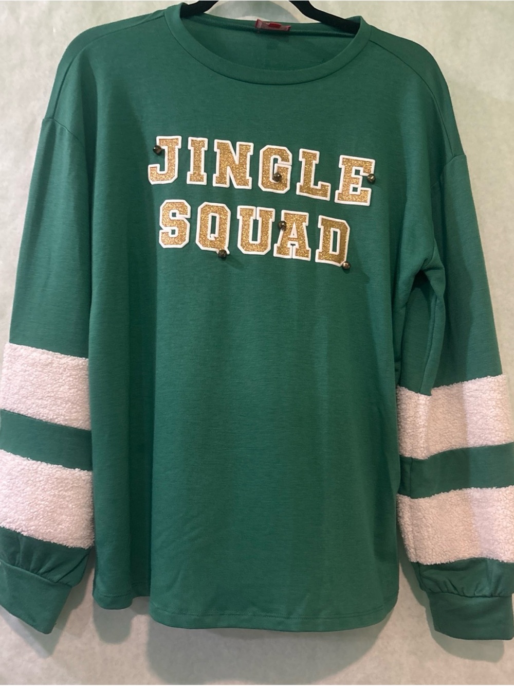 Joyland Green 'Jingle Squad' Christmas Women's Crewneck Sweatshirt